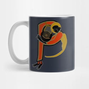 Dark Angel letter P Ochre Mug